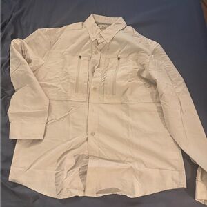 L.L. Bean Men's Light Tan Casual Button-Down Shirt